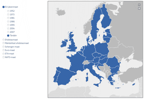 Euroopan interaktiivinen kartta
