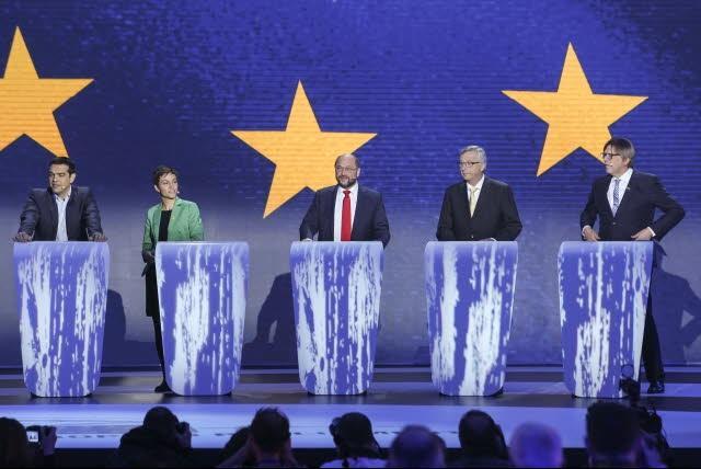 EU-vaaleissa Euroopan parlamentin puolueiden kärkiehdokkaat tähyävät komission puheenjohtajan paikkaa. Kuva: Euroopan parlamentti.