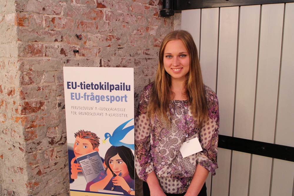 EU-tietokilpailun voittaja Liisa Rissanen. Kuva: Eurooppatiedotus