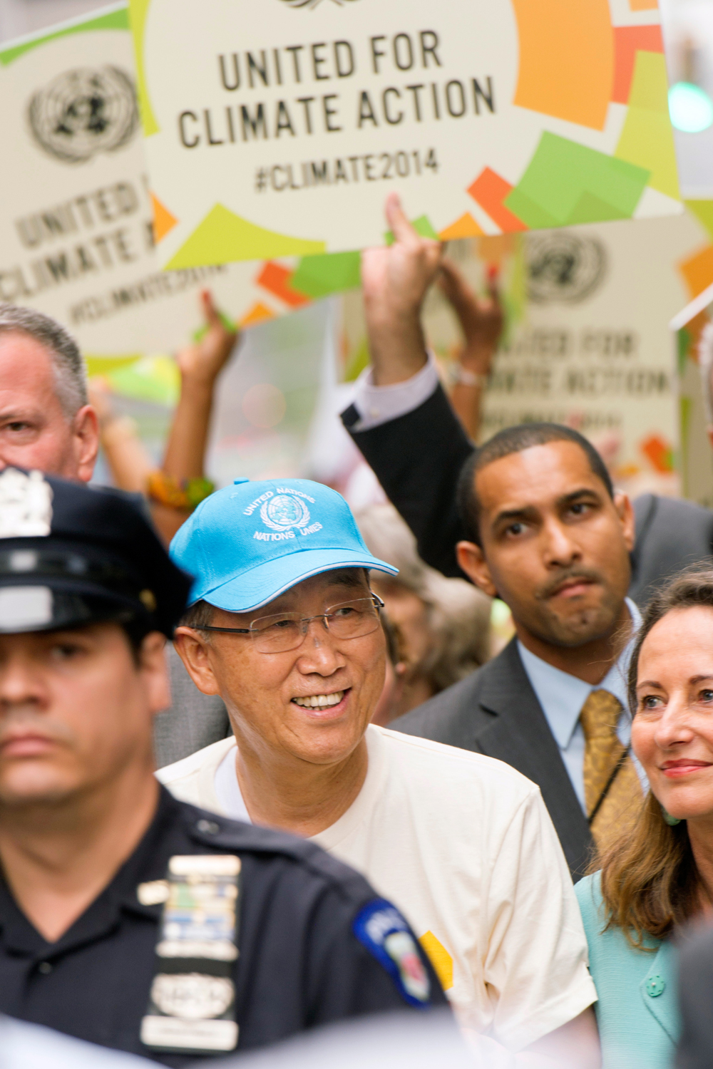 FN:s generalsekreterare Ban Ki-moon deltog i medborgarparaden som ägde rum i New York före klimattoppmötet i september 2014. 