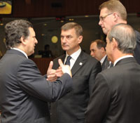 José Manuel Barroso, Andrus Ansip,Matti Vanhanen och Lawrence Gonzi