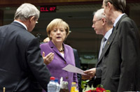 Saksan liittokansleri Angela Merkel ja Eurooppa-neuvoston puheenjohtaja Herman Van Rompuy